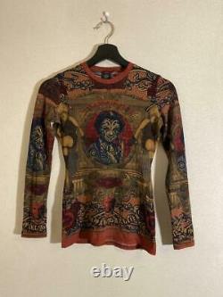 JEAN PAUL GAULTIER Ladies Archive Long Sleeve Mesh Top Tatto Pattern from Japan