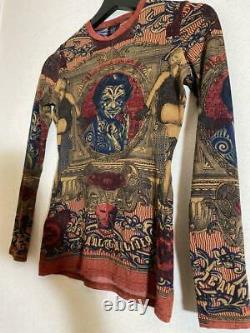 JEAN PAUL GAULTIER Ladies Archive Long Sleeve Mesh Top Tatto Pattern from Japan