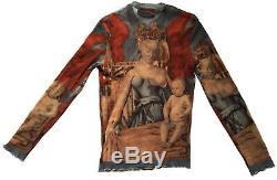 JEAN-PAUL GAULTIER MAILLE Womens XL Nylon Mesh Top Long Sleeve Madonna & Child