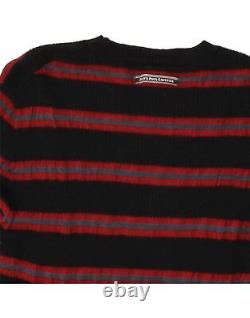 JEAN PAUL GAULTIER Womens Top Long Sleeve UK 12 Medium Black Striped BE27