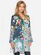 Johnny Was Boho Button Down Floral Long Sleeve Multicolored Jacket Top Xxl Nwt