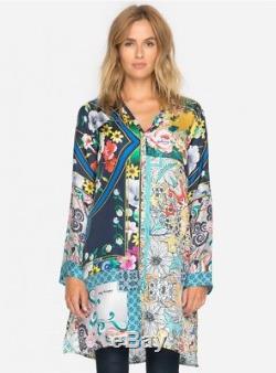 JOHNNY WAS Boho Button Down Floral Long Sleeve Multicolored Jacket top XXL NWT