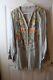 Johnny Was Light Gray Button Up Tunic Top Blouse With Floral Embroidery Size L
