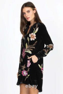 JOHNNY WAS MERIAH RELAXED TRAPUNTO TUNIC Long Sleeve Floral GOLDEN HOUR Top New