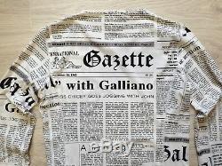 JOHN GALLIANO Newspaper Gazette Print Sweatshirt Long sleeve Top Extra RARE