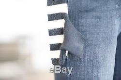 JUNYA WATANABE Comme Des Garcons Black VE Stripe Print Long Sleeve Top Sweater S