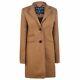Jack Wills Womens Pimlico Wool Crombie Coat Top Jacket Long Sleeve Fold Down