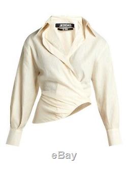 Jacquemus La Chemise Sabah Twisted Draped Long Sleeve Top Blouse 42 US 10 $549