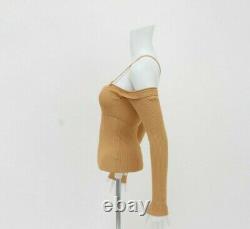 Jacquemus La Maille Figuerolles Tan Knit Long Sleeved Top Size 36 UK 8