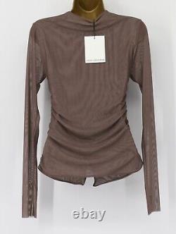 Jade Cropper Long Sleeve Gathered Womens Cardigan Top Uk 8 Brown Rrp £518 Hh