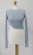 Jade Cropper Womens Cropped Jersey Long Sleeve Top Uk S Sky Blue Rrp £260 Br