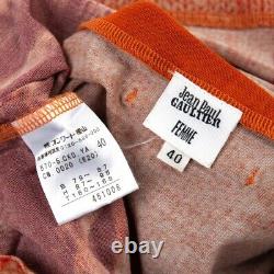 Jean-Paul GAULTIER FEMME Knit Printed Turtleneck Top Size 40(K-80887)