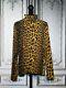 Jean Paul Gaultier 1990s High Neck Leopard Long Sleeve Top Vintage Shirt S/m
