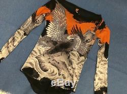 Jean Paul Gaultier 90's Soleil Top Size M Eagle Print Transparent long sleeved