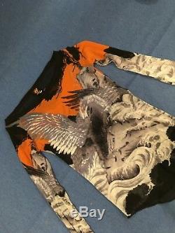 Jean Paul Gaultier 90's Soleil Top Size M Eagle Print Transparent long sleeved