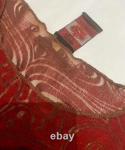 Jean Paul Gaultier Maille Classique 1996 Tribal Mesh Shirt Red Devoré