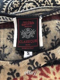 Jean Paul Gaultier Maille Classique Fuzzi Sheer Mesh Wool Long Sleeve Top XS S