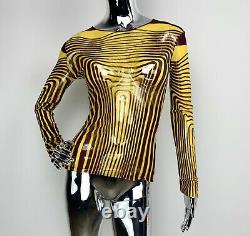 Jean Paul Gaultier Mesh Top Optical Illusion Printed Size L