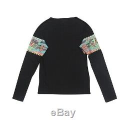 Jean-Paul Gaultier Top Black Multicolor Fall'96'Movement' Long Sleeved Size S