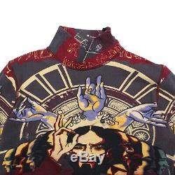 Jean-Paul Gaultier Top Multicolor Fall 1995 Face Print Long Sleeved Homme Size M