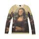 Jean-paul Gaultier Top Multicolor Mona Lisa Print Mesh Long Sleeve Size S
