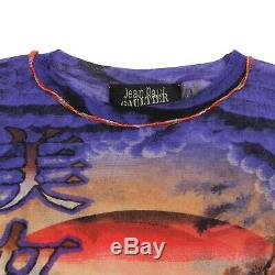 Jean-Paul Gaultier Top Purple Beige Orange Japanese Print Long Sleeve Size L