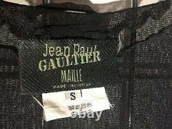 Jean Paul Gaultier Vintage 90s Black Mesh Long Sleeve T-shirt Top Grunge S
