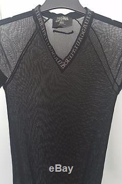 Jean Paul Gaultier Vintage Black V Neck Long Sleeve Sheer Top Size M Used Twice