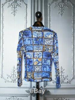 Jean Paul gaultier 1990s Bleu Lace Long Sleeve Shirt Vintage top Size S