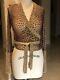 Jean Paul Gaultier Long Sleeve, Sheer With Wool Trim, Leppart Print Rap Arnd Top