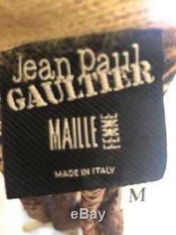 Jean paul gaultier Long Sleeve, Sheer With Wool Trim, Leppart Print Rap Arnd Top