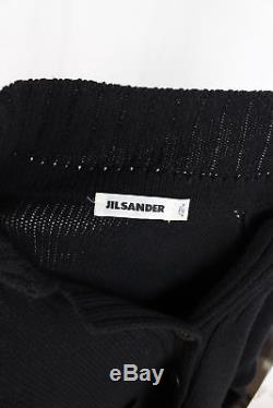 Jil Sander Women's Black Long Sleeve Wool Cardigan Sweater Top Size 38 8