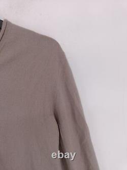 Jil Sander Women's Top UK 14 Grey Wool with Other Long Sleeve V-Neck Basic