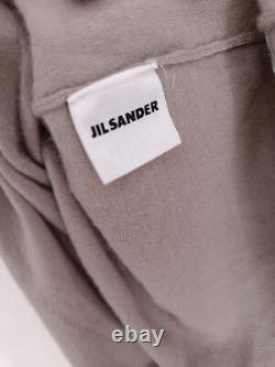 Jil Sander Women's Top UK 14 Grey Wool with Other Long Sleeve V-Neck Basic