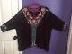 Johnny Was 1x Plus Boho Gypsy Burgundy Top Tunic Blouse Long Sleeve Embroidered