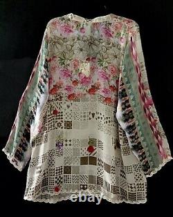 Johnny Was Jance Printed Multi Color Floral Tunic XXL Top Blouse 260 Nwt