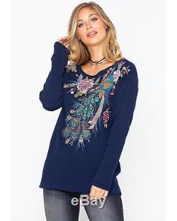 Johnny Was Women's Quito Long Sleeve Thermal Top J18018-8 BLU