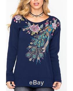 Johnny Was Women's Quito Long Sleeve Thermal Top J18018-8 BLU