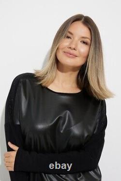 Joseph Ribkoff Faux Leather Front Top Style 224179 size uk20