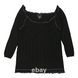 Just Cavalli Long Sleeve Top Small Black Polyester