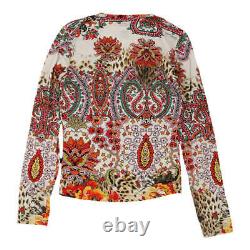 Just Cavalli Long Sleeve Top Small White Polyester