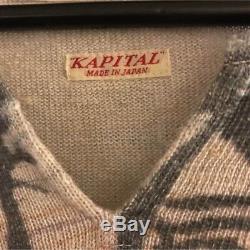 KAPITAL Men's Long-Sleeved V-Neck Knit Tops Size 4