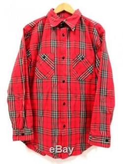 KAPITAL Tops Shirt Cut and sewn Check Cotton Long sleeve Red 4 XL Men's Japan