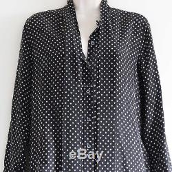 KATE MOSS FOR EQUIPMENT'star print neck tie blouse' shirt top long sleeve XS