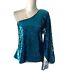 Ky Womens Sequin Off The Shoulder Top Size Medium Custom Made Dramatic Sleeve