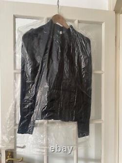 Karen Millen formal black blouse top, bow tie neck EMBROIDRED size 8 / 10 S