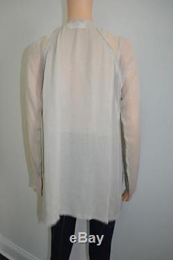 KaufmanFranco Grey Silk Beaded Long Sleeve Tunic/Blouse/Top Size 6/42