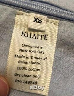 Khaite Women Top Size XS NWT Blue 100% Cotton Puff Longsleeve