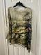 Krista Larson Cotton Stone Printed Long Sleeve Blouse Top One Size
