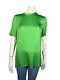 Lanvin Top Fr42 Uk14 Long Silky Green Short Sleeve